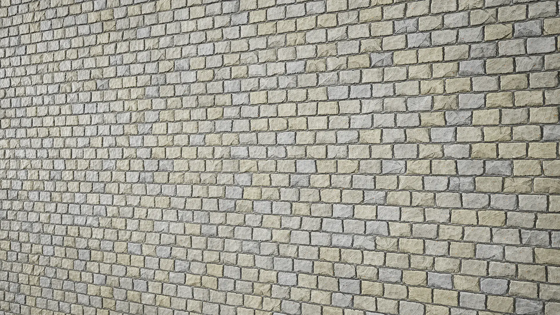 Grey Stone Brick Wall PBR Texture