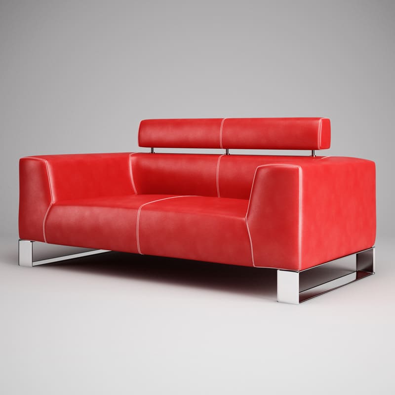 Red Leather Sofa 01 Cgaxis 3d, Red Sofa Leather