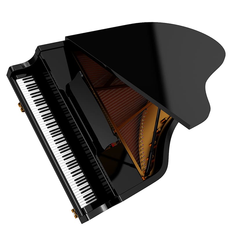 White grand piano 3d model 3ds max files free download - modeling