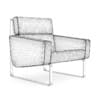 Brown Leather Modern Armchair - Image 2