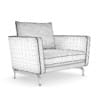 Grey Armchair with Pillow - Image 2