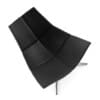 Black Leather Swivel Armchair - Image 3