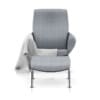 Grey Lounge Chair with Footrest
