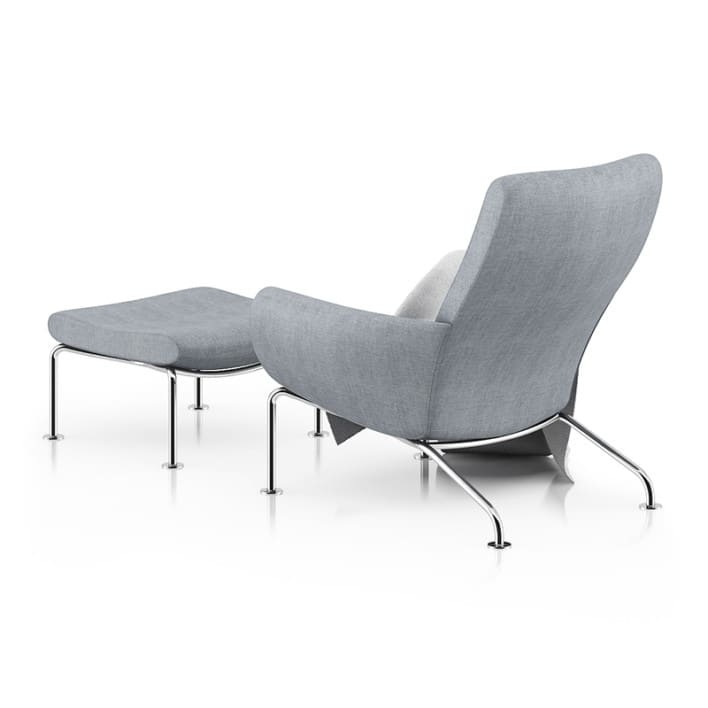 Grey Lounge Chair with Footrest