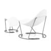 White Lounge Chair with Footrest
