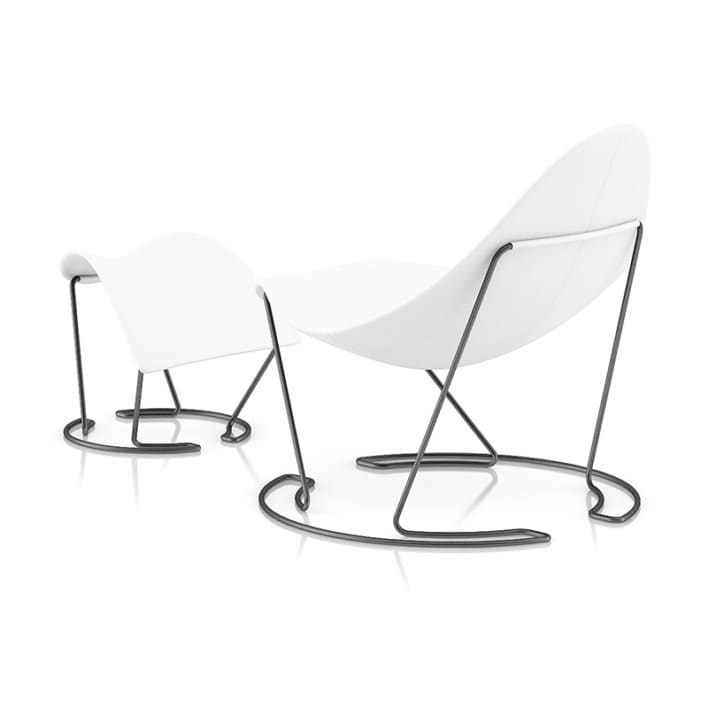 White Lounge Chair with Footrest