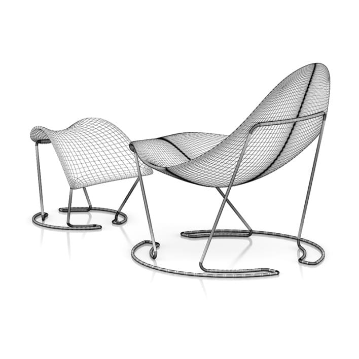 White Lounge Chair with Footrest