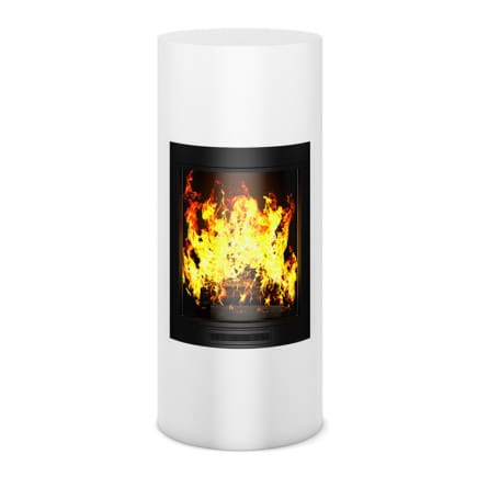 White Standing Fireplace
