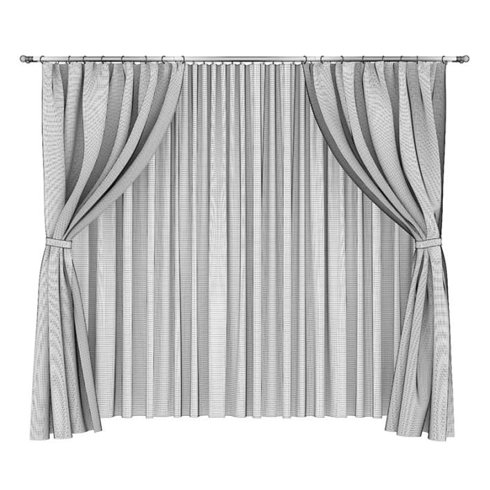 Brown and White Curtains