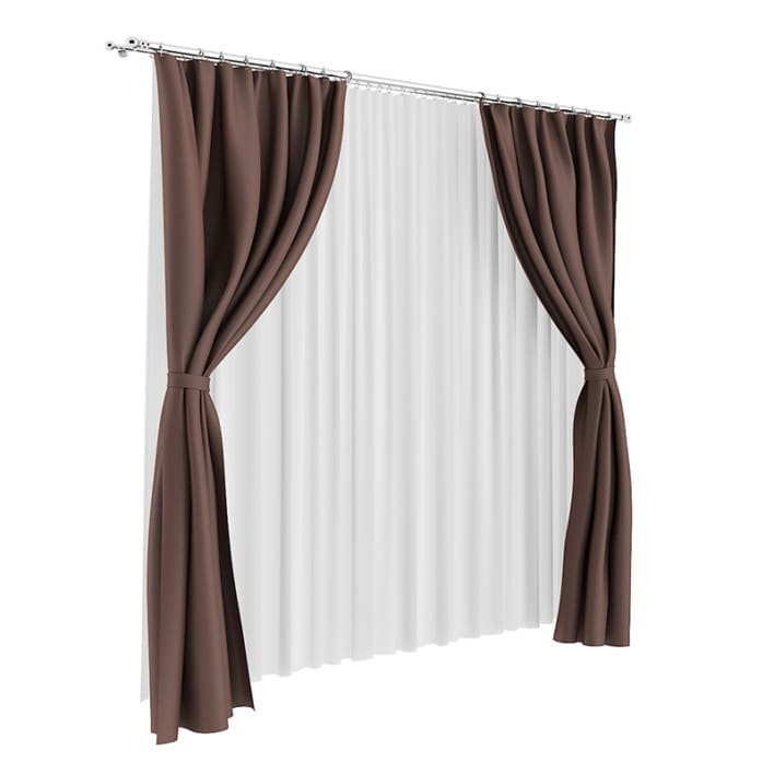 Brown and White Curtains