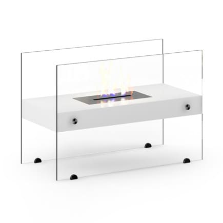 White Gas Fireplace