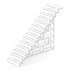 Wooden Stairs with Bookshelf