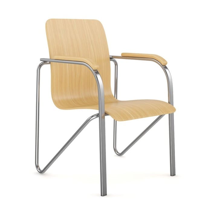 Chrome-Wood Chair