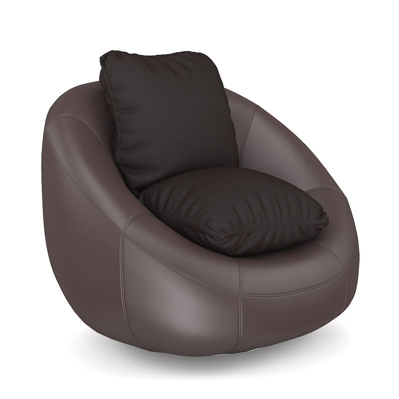 Brown Leather Swivel Chair