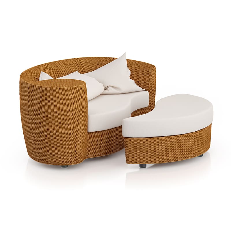 Wicker Sofa With Footrest 3d Model, Hemispheres Outdoor Furniture