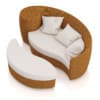 Wicker Sofa with Footrest