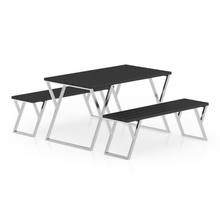 Black Table and Benches