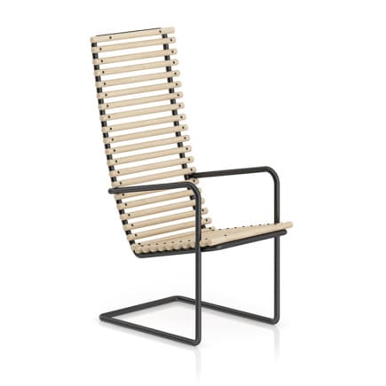 Wooden Chair with Metal Frame