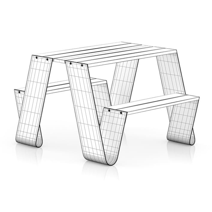 Metal Table-Bench