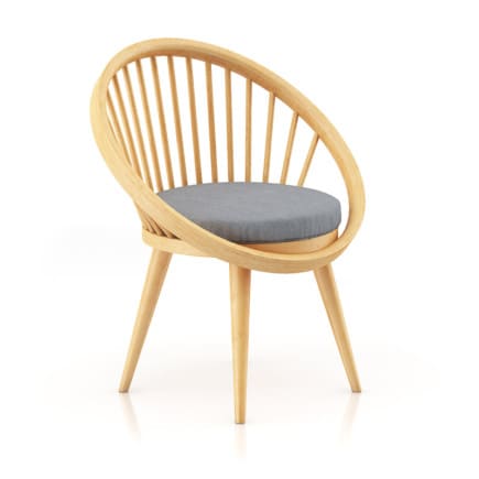 Wooden Chair wit Pillow 4