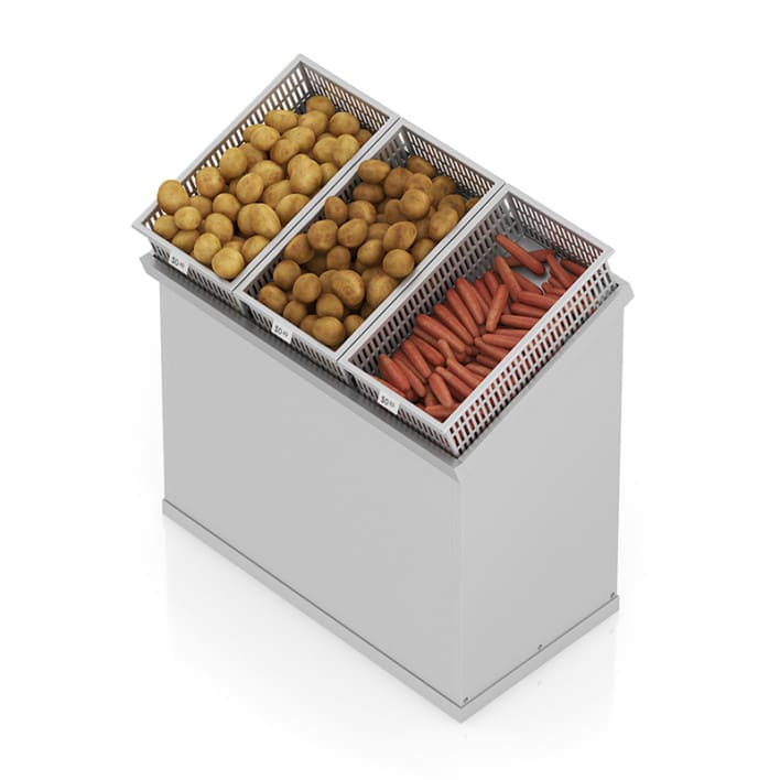 Market Shelf - Potatoes and carrots