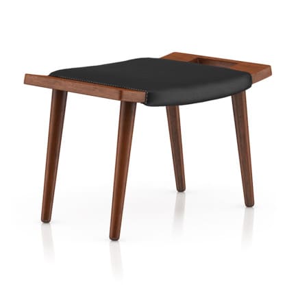 Wood and Leather Stool