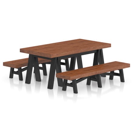 Wooden Table and Benches