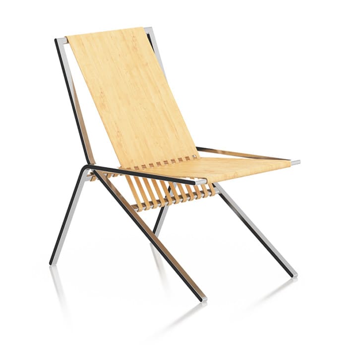 Wood and Metal Lounge Chair