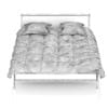 Wooden Bed with Red Bedclothes