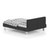 Grey Bed with Grid Pattern