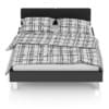 Grey Bed with Grid Pattern