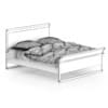 Modern Wooden Bed with Blue Bedclothes