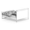 Modern Wooden Bed with Blue Bedclothes