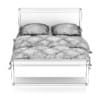 Modern Wooden Bed with Blue Bedclothes