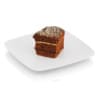 Half-eaten piece of chocolate cake