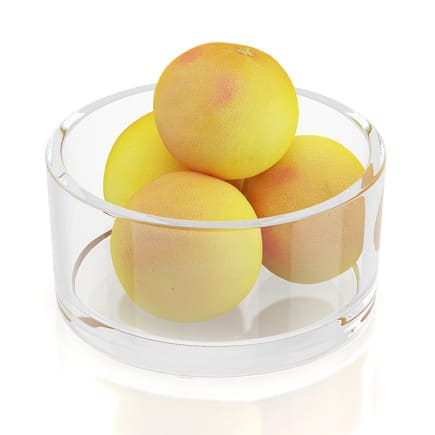 Grapefruits in glass bowl