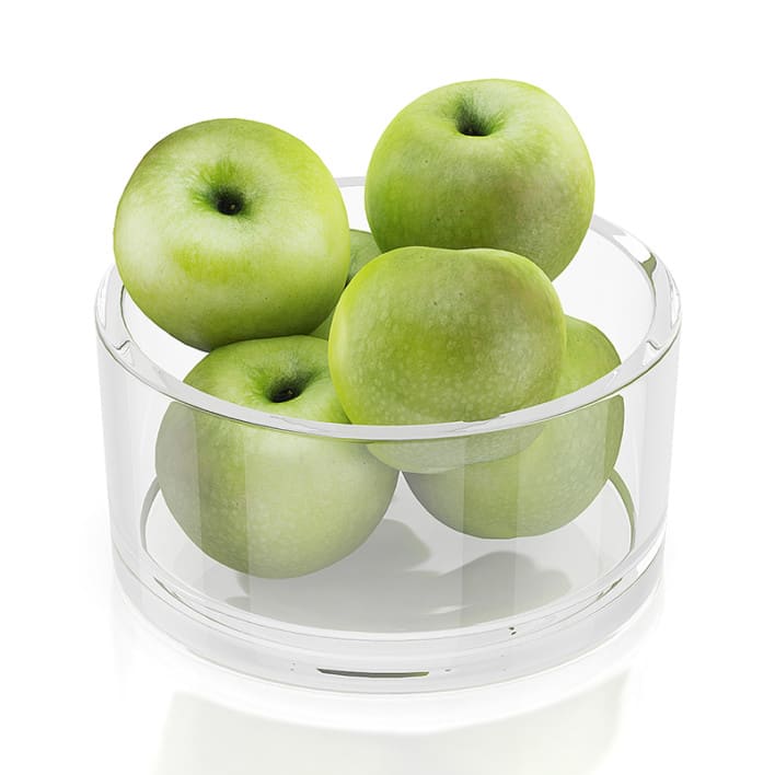 Apples in glass bowl