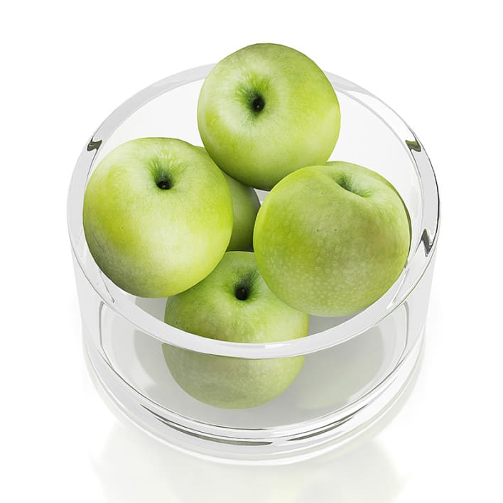 Apples in glass bowl