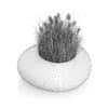 Grass with Flowers in Concrete Pot