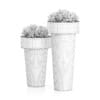 Two Plants in Large Metal Pots