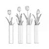 3d Four Tulips in Glasses