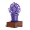 3d Purple Flowes on Wooden Box