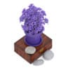 3d Purple Flowes on Wooden Box