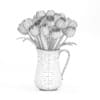 3d Red and White Tulips