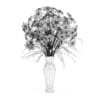 3d Purple Flowers in Glass Vase