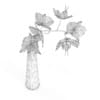 3d Orchid Flower in White Vase