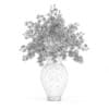 3d Blue Flowers in Ceramic Vase