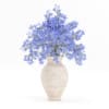 3d Blue Flowers in Ceramic Vase