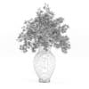 3d Blue Flowers in Ceramic Vase