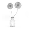 3d Small Purple Flowers in White Vase